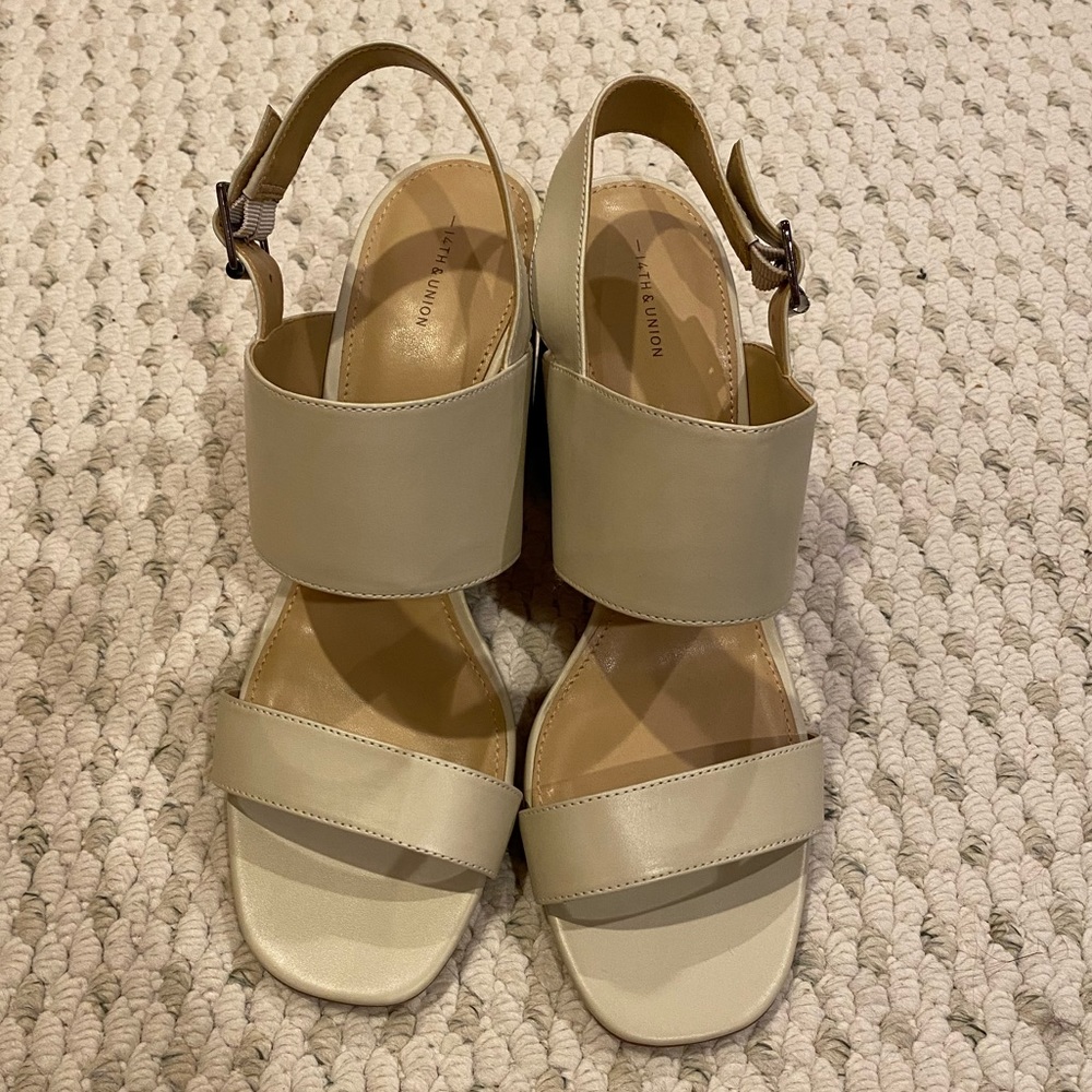 Faux Leather Block Heel